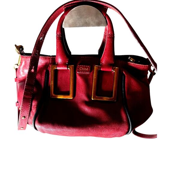 Chloé Ethel Mini Iconic Vintage Design Red Leather Satchel Handbag - Picture 1 of 5